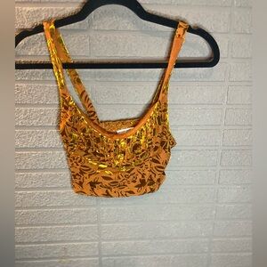 Urban Outfitters Orange Floral Crop Top